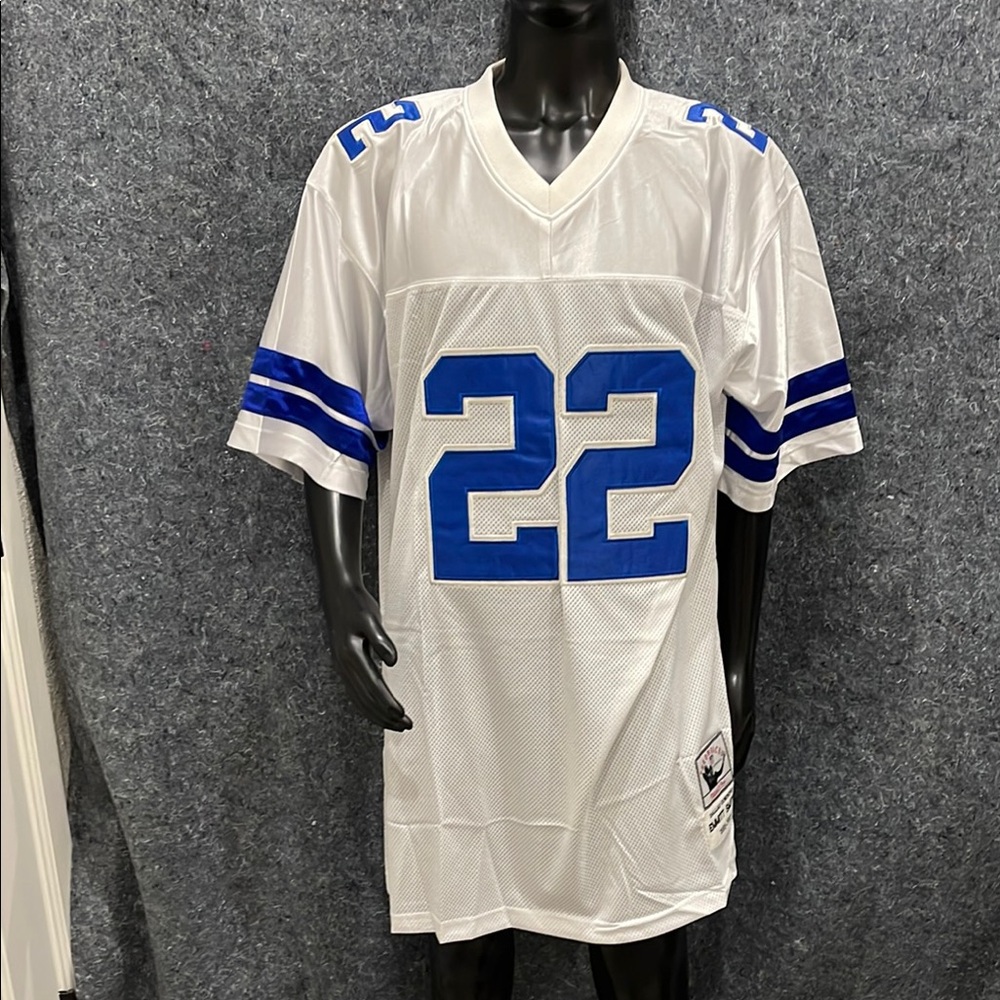 VINTAGE #22 Emmit Smith Dallas Cowboys NEW UNWORN Sz 56 White Blue NFL Jersey